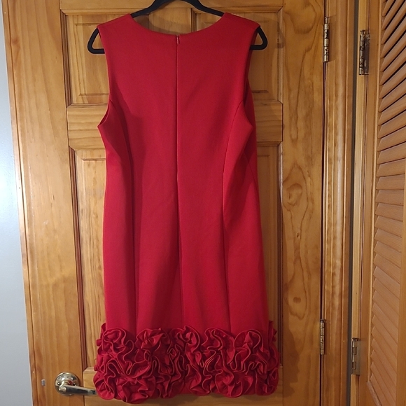 Donna Ricco Red Ruffle Hem Mini Dress - Picture 5 of 5